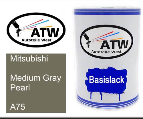 Mitsubishi, Medium Gray Pearl, A75: 500ml Lackdose, von ATW Autoteile West.